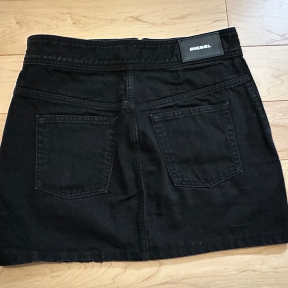 Diesel Denim Black Mini Skirt with Zippers - Picture 2 of 7